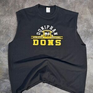 Vintage Y2K Doniphan Dons Sleeveless Tee Black Muscle Shirt XXL